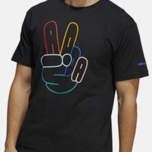 Adidas Originals Men's Peace Sign Trefoil Graphic Tee Size XL
